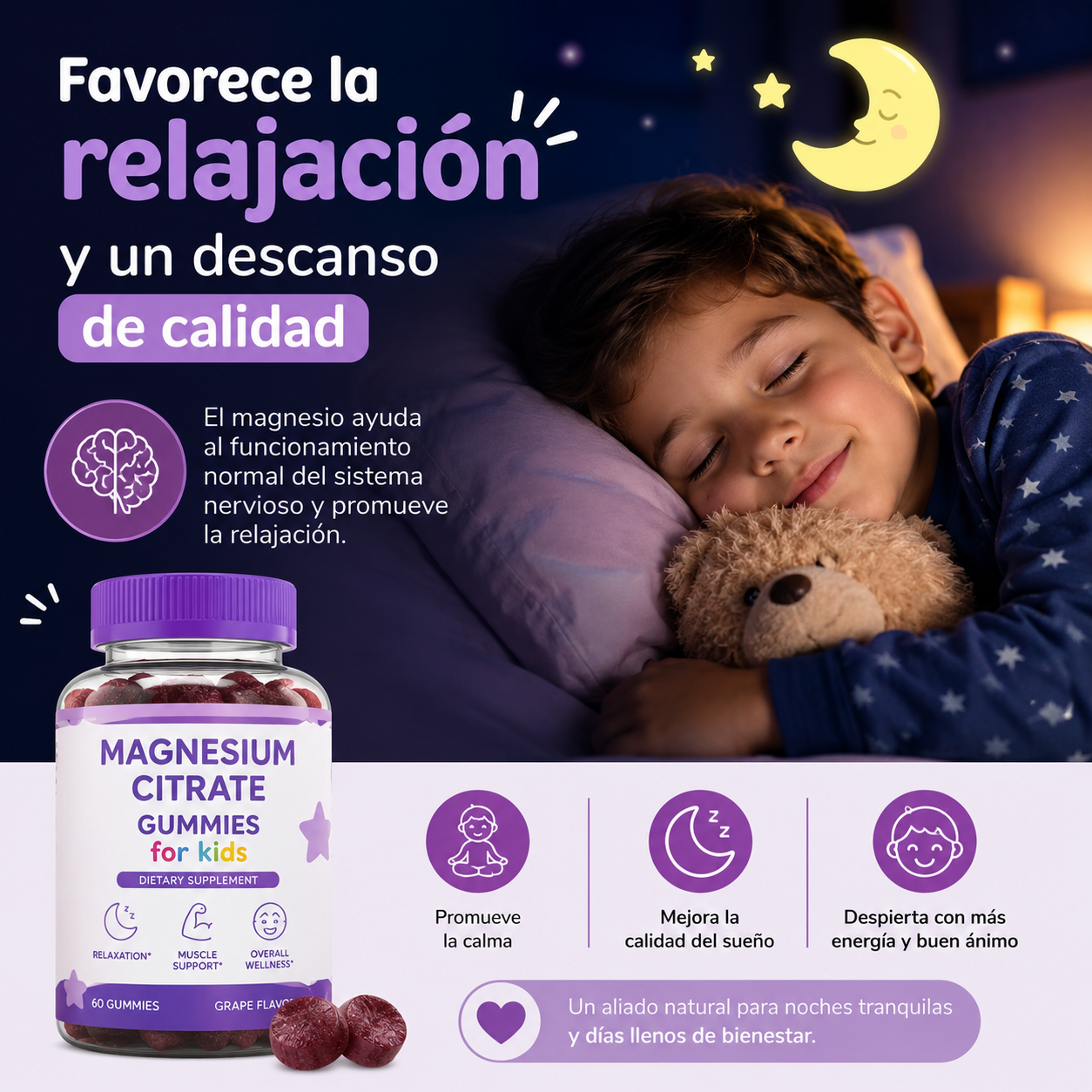 Gomitas de Citrato de Magnesio para Niños