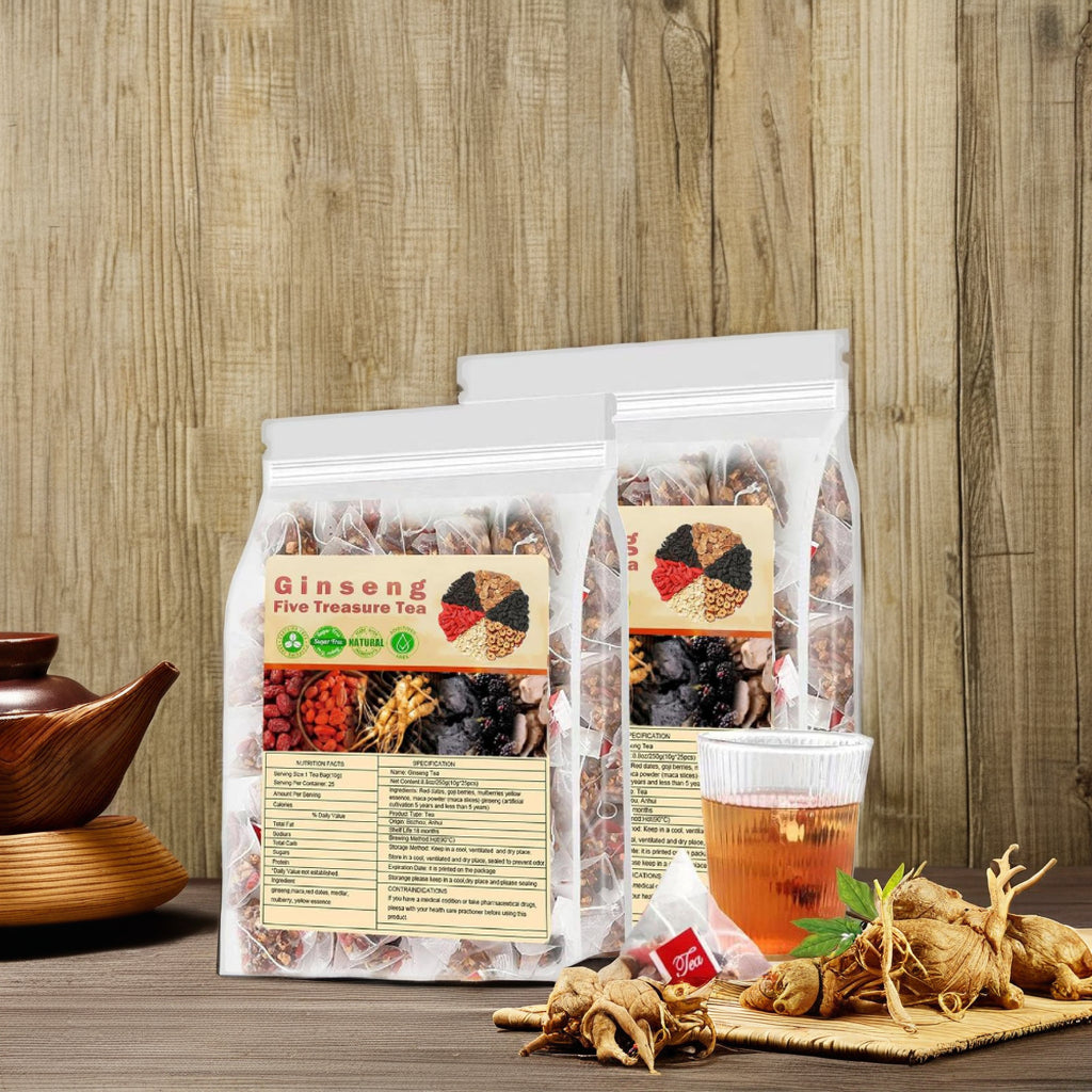 té de cinco tesoros con ginseng