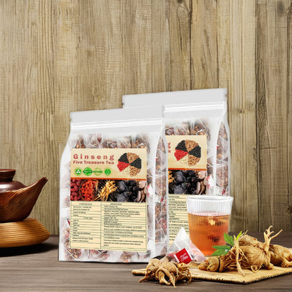 té de cinco tesoros con ginseng