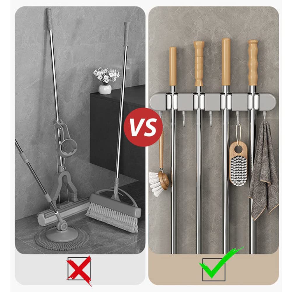 Soporte organizador de escobas y utensilios
