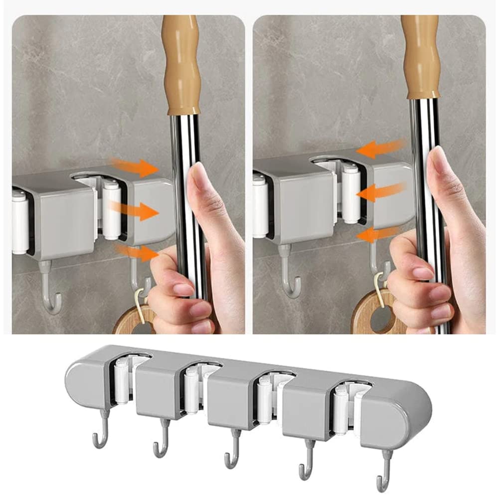 Soporte organizador de escobas y utensilios