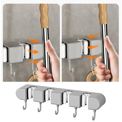 Soporte organizador de escobas y utensilios